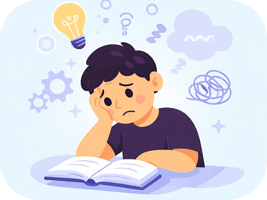 Иллюстрация ребенка за учебой